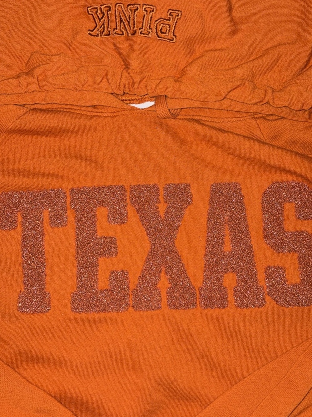 PINK Victoria's Secret Orange 'TEXAS' longhorns Crewneck Sweatshirt